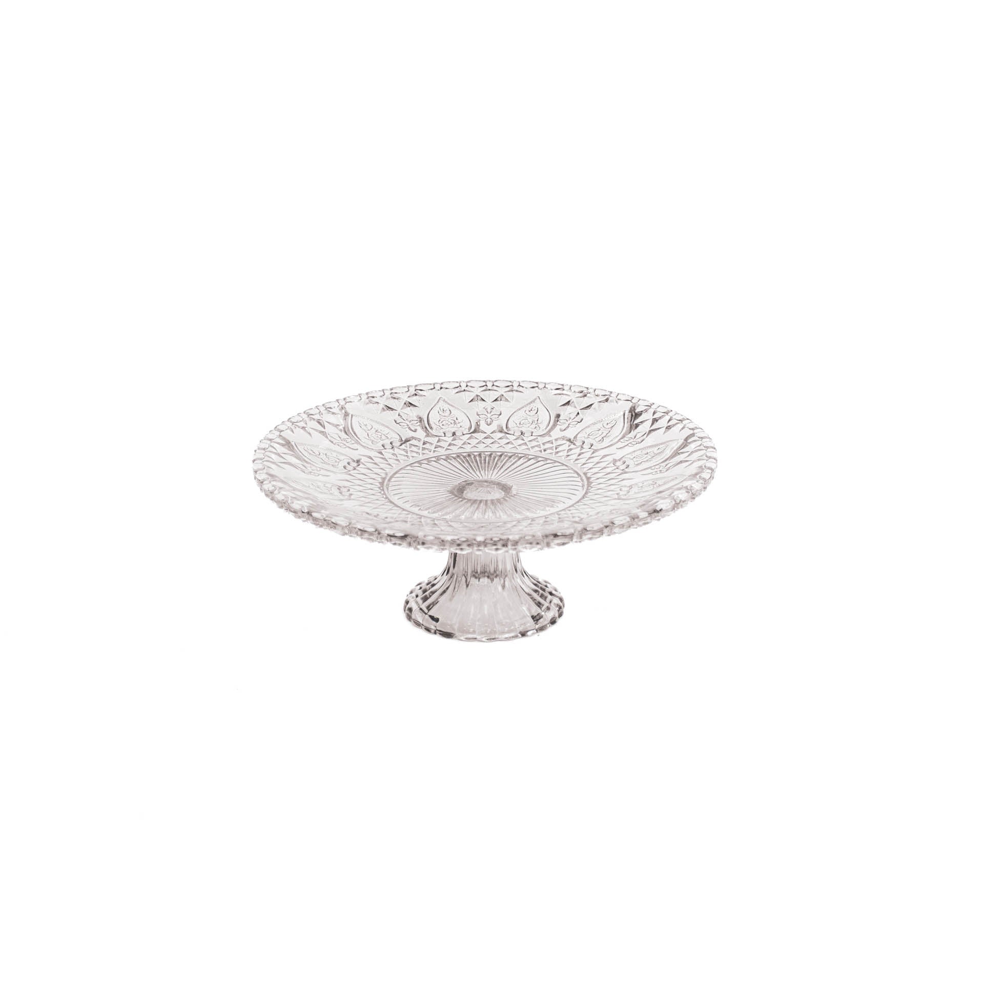 Servies- Taartplateau - Glas - Grijs - 22,5x8 cm