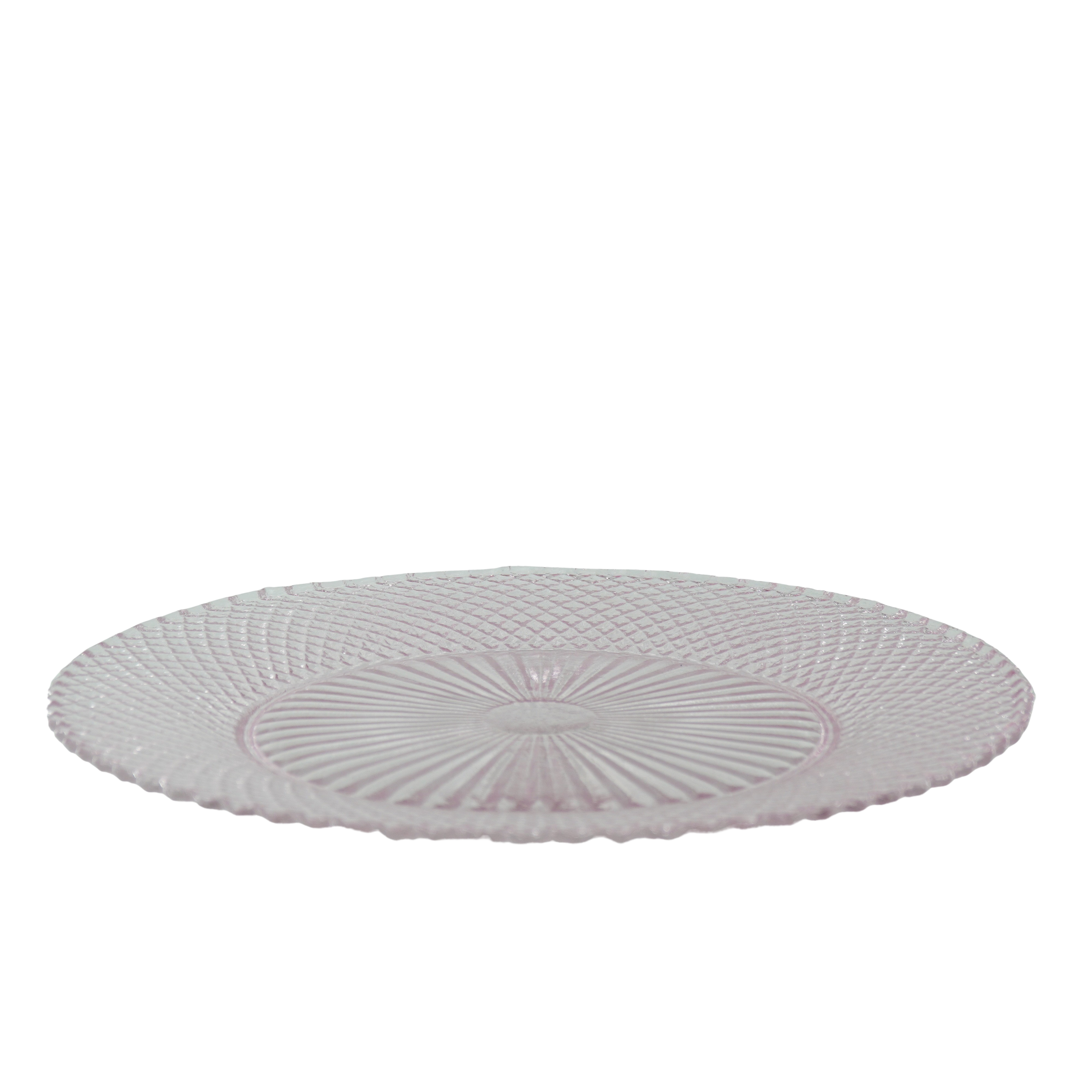 Bord/Plateau- Glas - Roze - 34x2,5cm