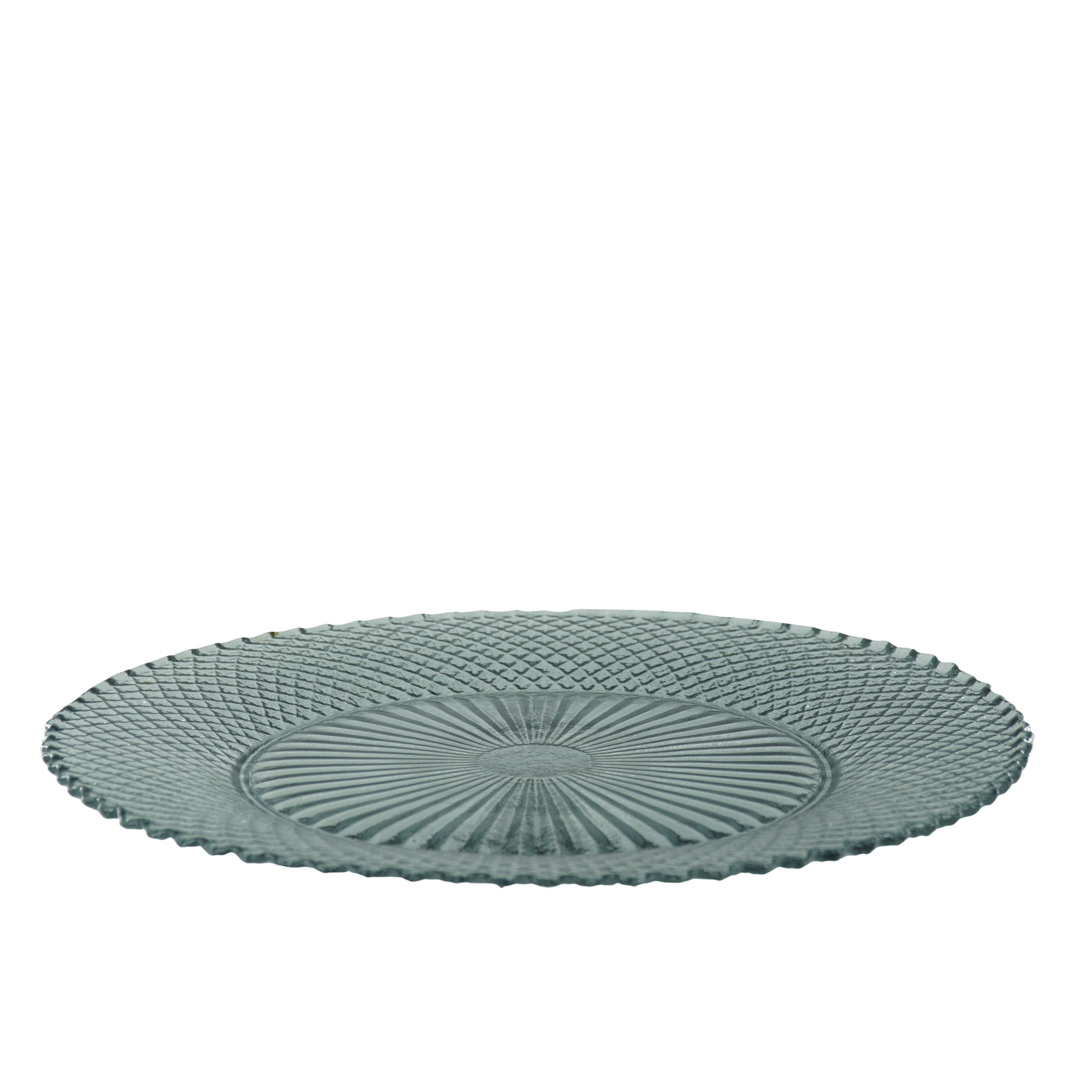 Bord/Plateau- Glas - Grijs- 34x2,5cm