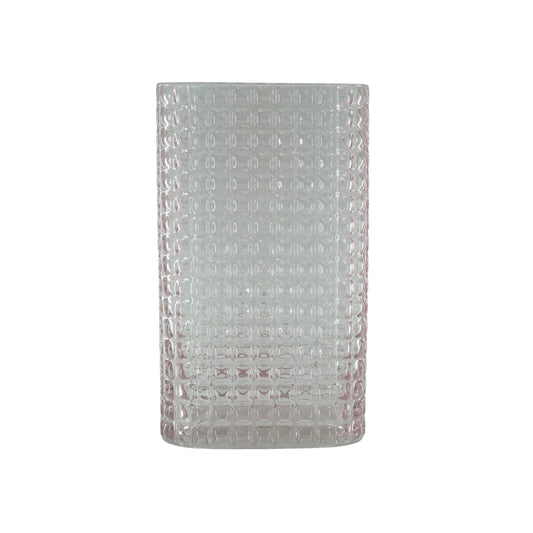 Vaas - Ovaal- Gebobbeld Glas- Roze - 15x8x25cm