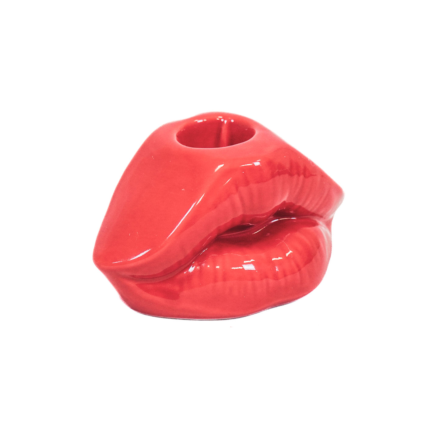 Housevitamin Lip Kandelaar -M- Rood - 10,5x6,5x5,5cm