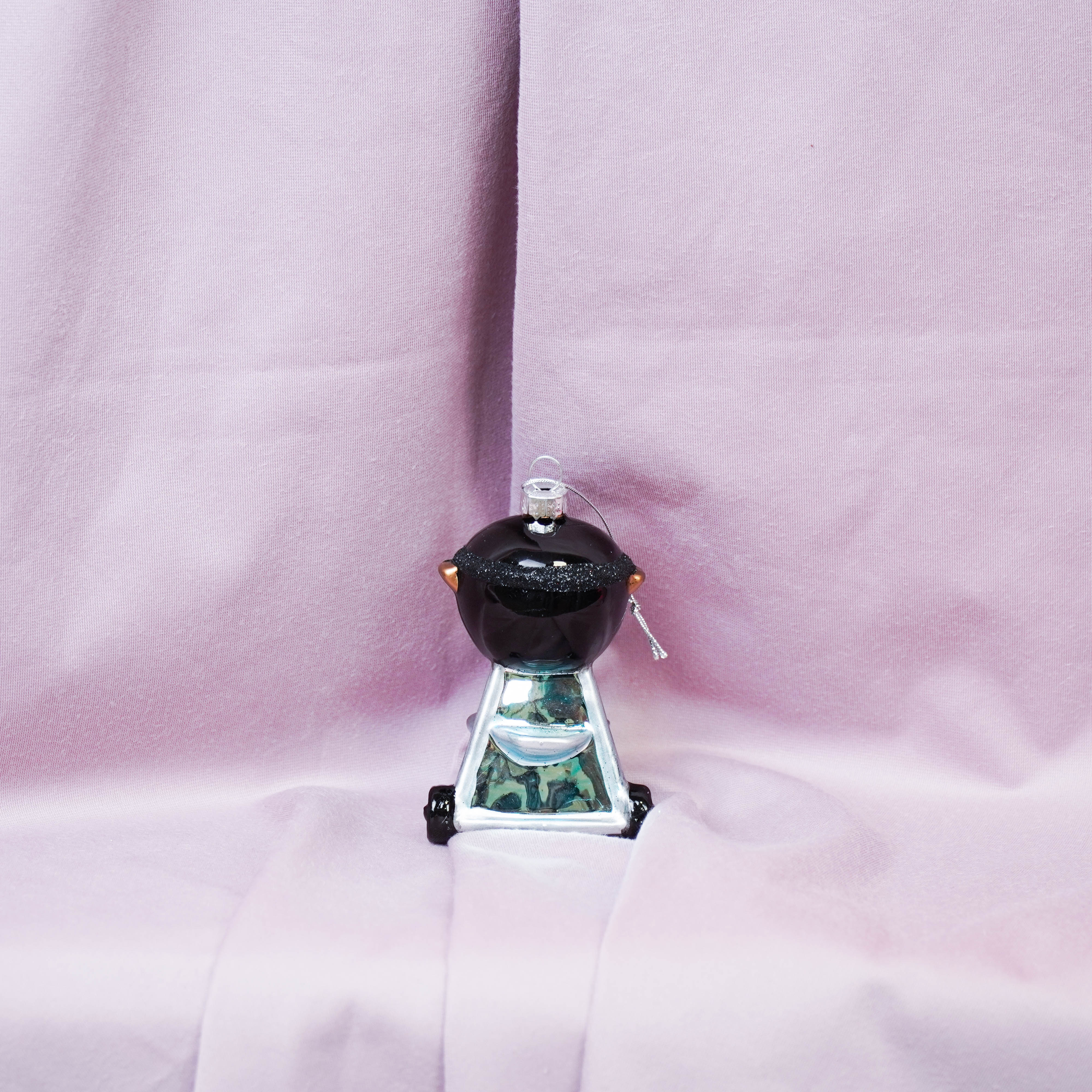 Kerstversiering - Kersthanger - Barbecue - Glas - Zwart - 5x5x9,5cm