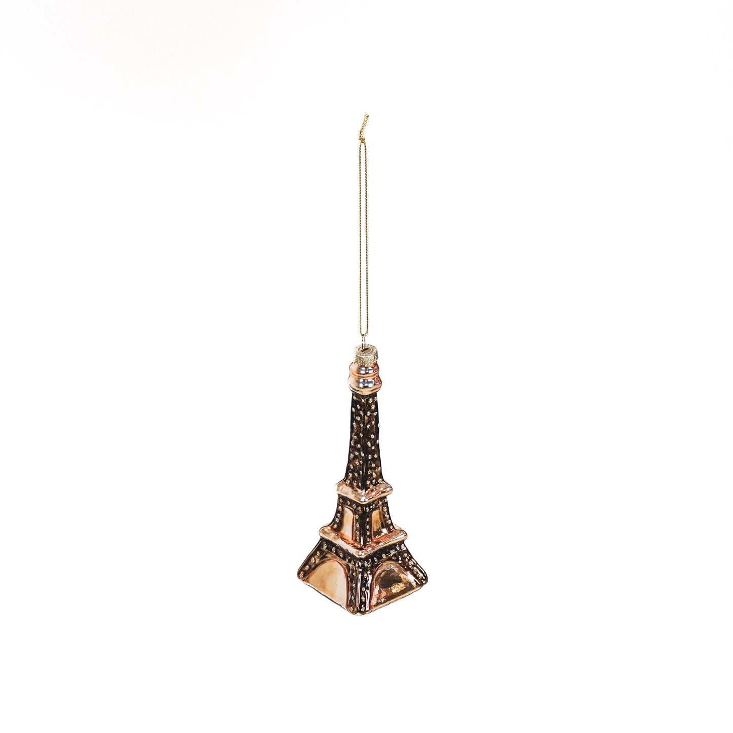 Kersthanger - Eifeltoren - Glas - Goud - 5x5x13,5cm