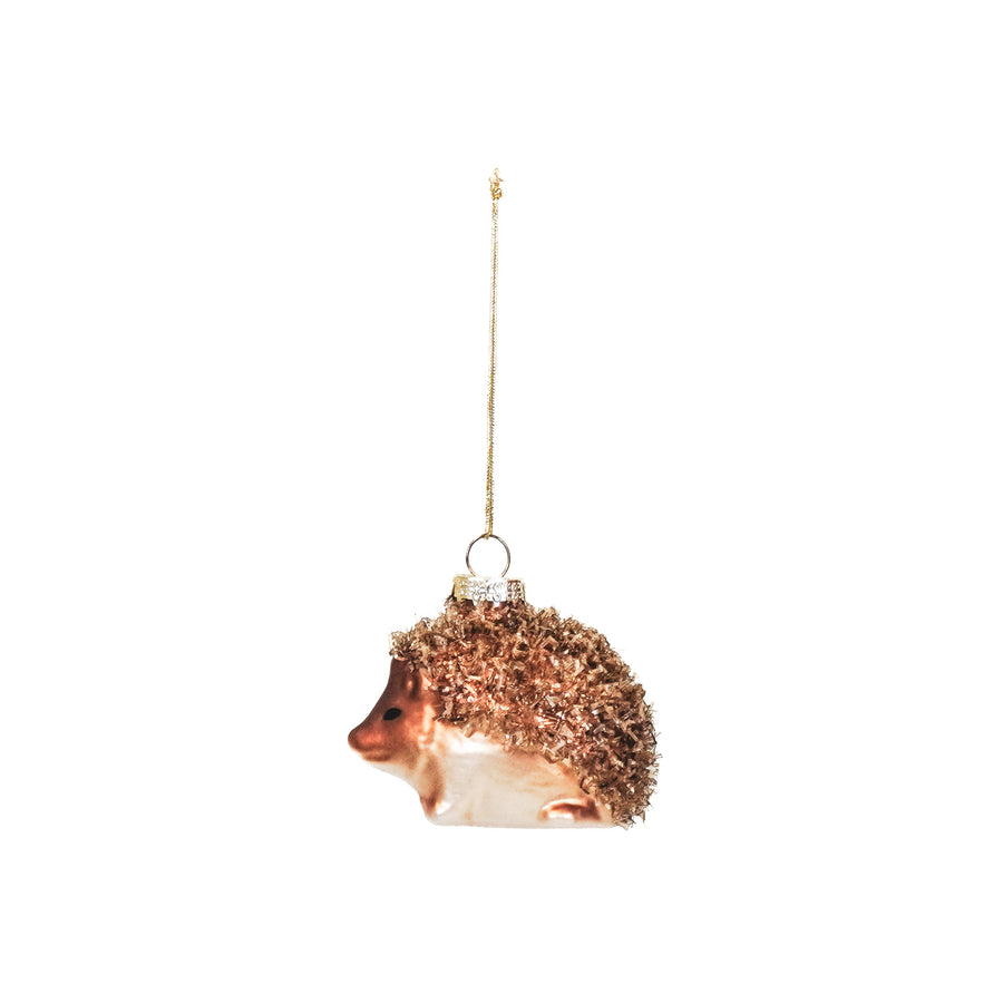 Kerstversiering - Kersthanger - Egel - Glas - Bruin - 7x5x6cm
