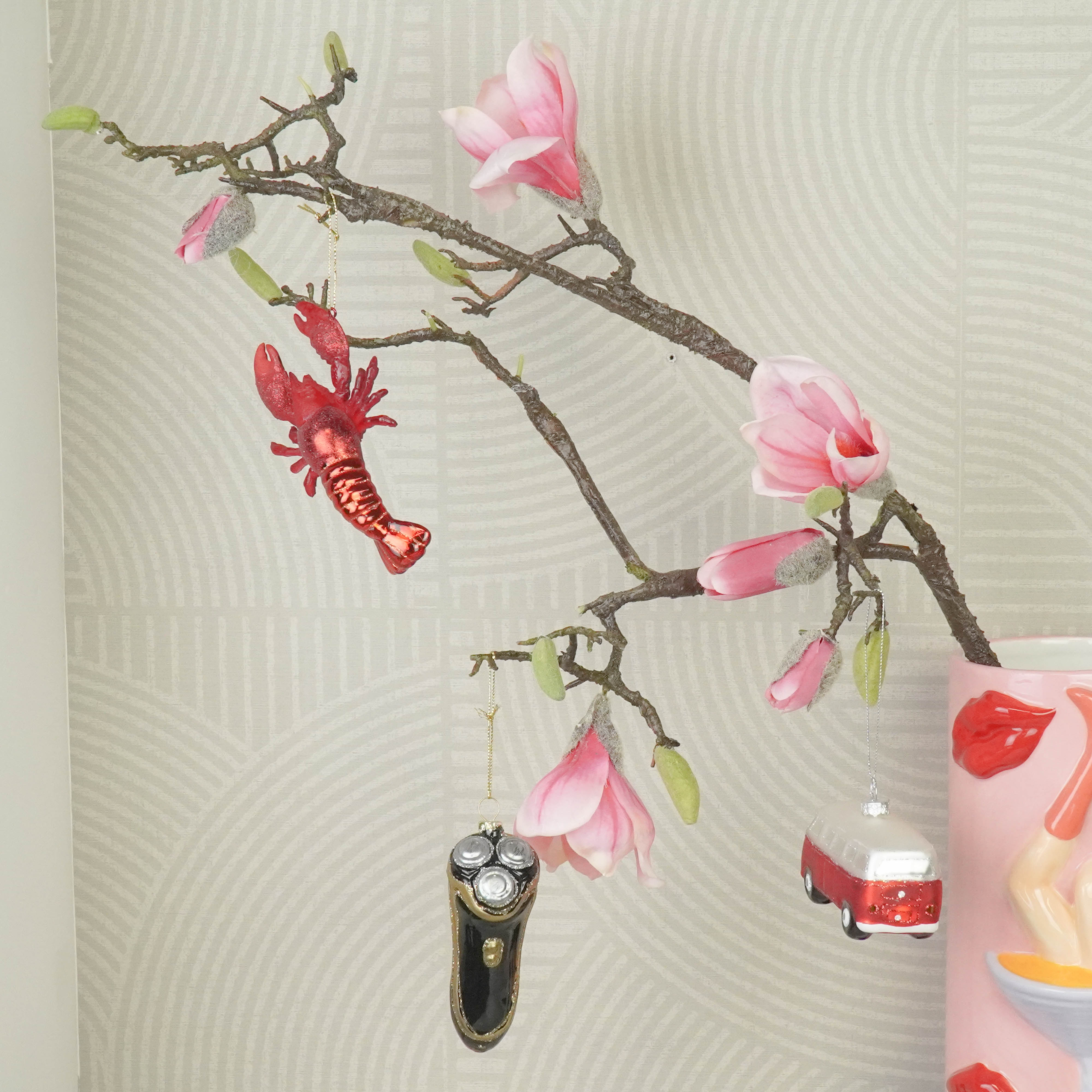 Kerstversiering - Kersthanger - Kreeft - Glas - Rood - 7,5x2,5x13cm