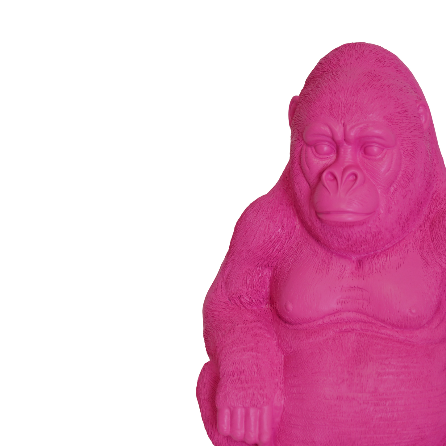 Ornament - Gorilla - Polyresin - Roze - 13,5x13x21cm