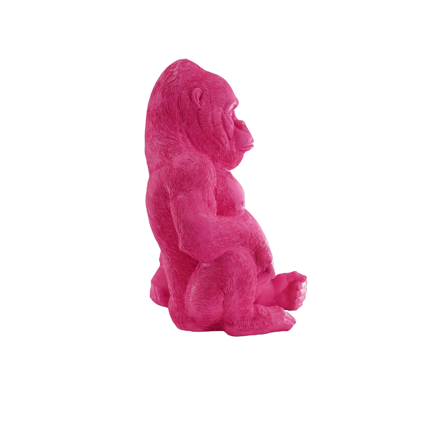 Ornament - Gorilla - Polyresin - Roze - 13,5x13x21cm