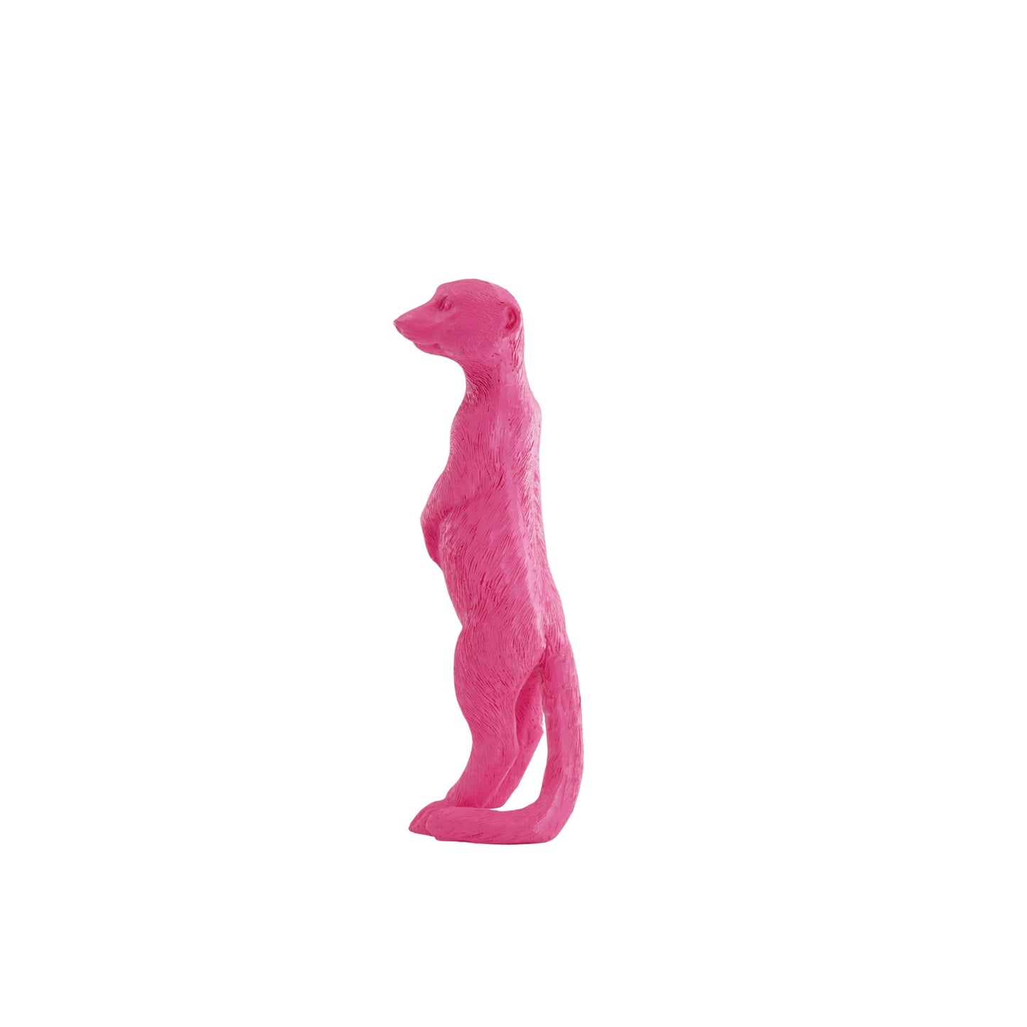 Ornament - Stokstaartje - Polyresin - Roze - 7,5x4x15cm