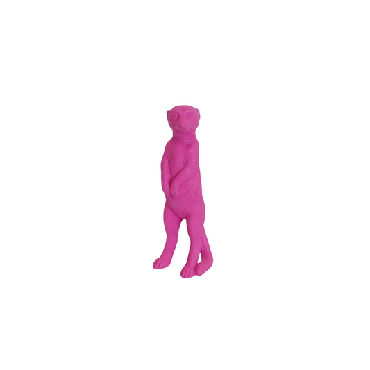 Ornament - Stokstaartje - Polyresin - Roze - 7,5x4x15cm