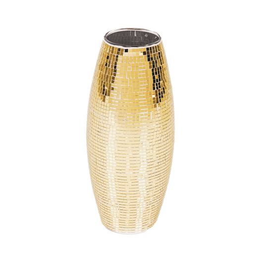 Vaas - Disco - Glas - Goud - 12,5x12,5x30cm