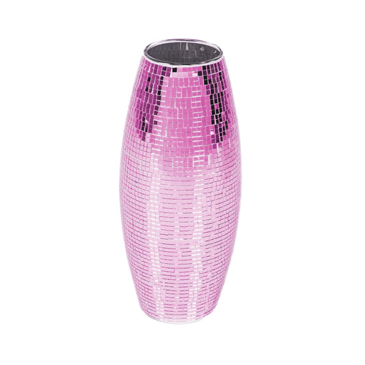 Vaas - Disco - Glas - Roze - 12,5x12,5x30cm