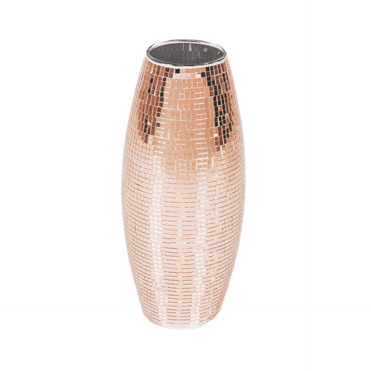 Vaas - Disco - Glas - Rose Goud - 12,5x12,5x30cm