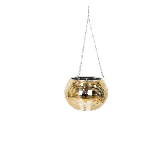 Hangende Vaas - Disco - Glas - Goud - 20x20x20cm