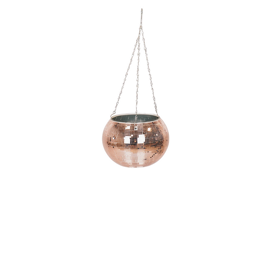 Hangende Vaas - Disco - Glas - Rose Goud - 20x20x20cm