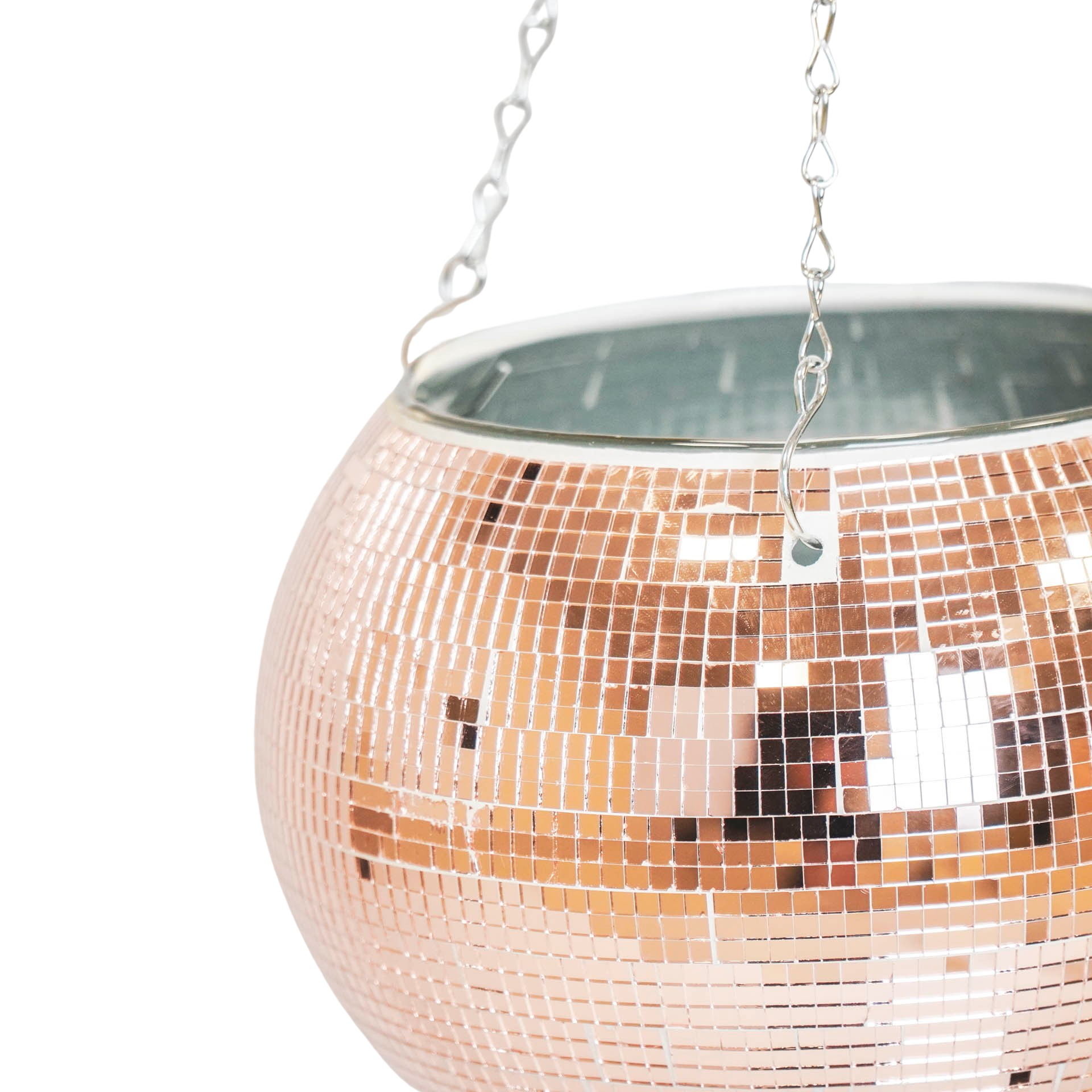 Hangende Vaas - Disco - Glas - Rose Goud - 20x20x20cm