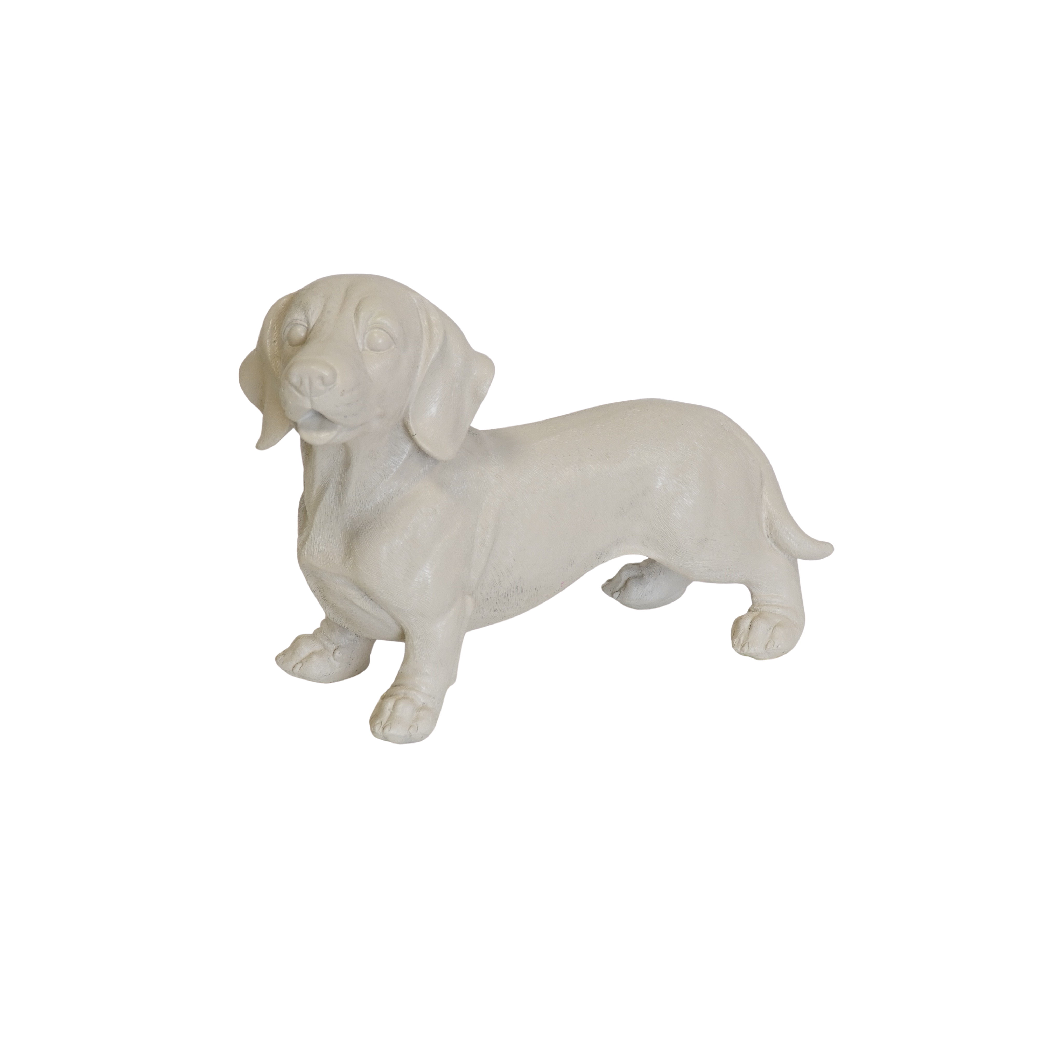 Ornament - Teckel Hond - Polyresin - Beige - 35x23x19cm