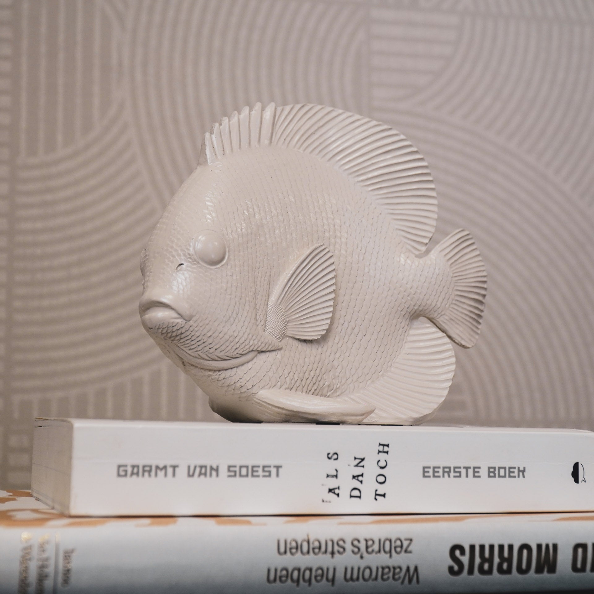 Ornament - Platvis - Polyresin - Beige - 19,5x10,5x16cm