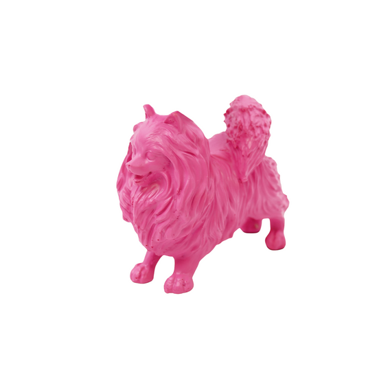 Ornament - Pomeriaan - Hond - Polyresin - Roze - 10.5x5x9cm