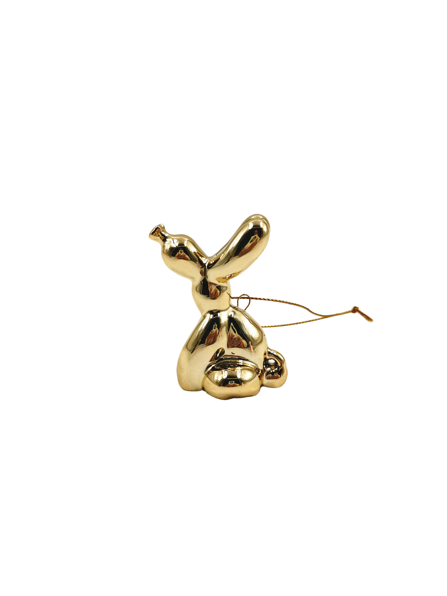 Ornament - Ballon Hond hanger - Keramiek - Goud - 5,5x4x6,5cm