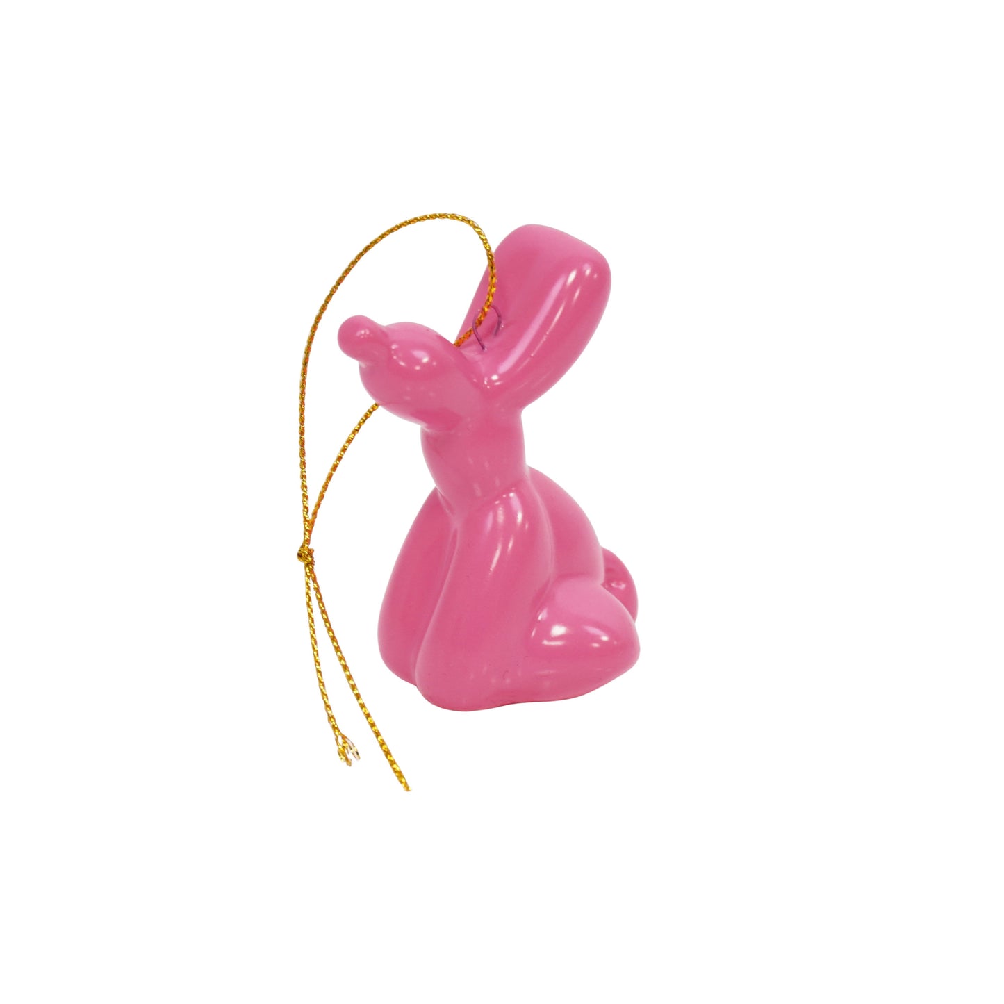 Ornament - Ballon Hond hanger - Keramiek - Roze - 5,5x4x6,5cm