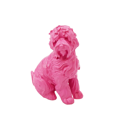 Ornament - Labradoodle - Polyresin - Roze - 10,5x5x9cm