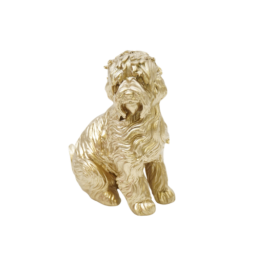 Ornament - Labradoodle - Polyresin - Goud - 10,5x5x9cm