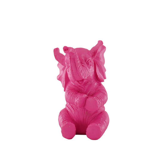 Ornament - Olifant - Polyresin - Roze - 7x7x11cm