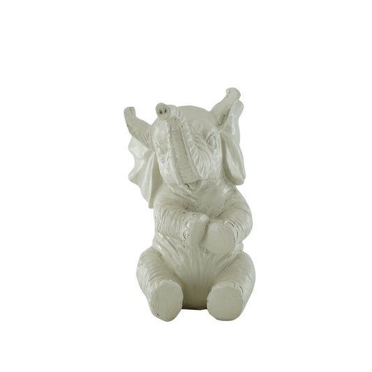 Ornament - Olifant - Polyresin - Zand - 7x7x11cm