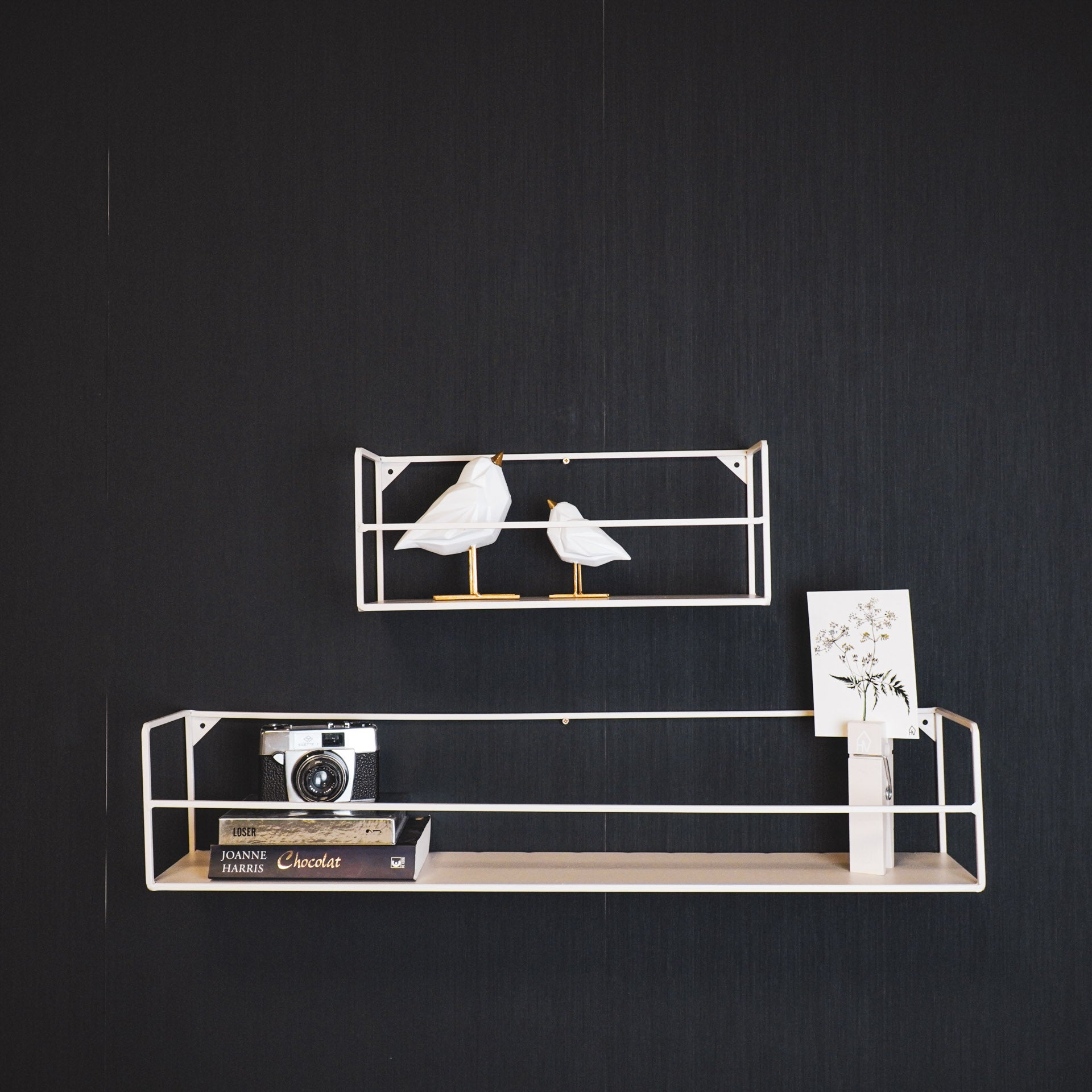 Wandplanken - Metaal - Zand - Set van 2 - 40x14x16 | 80x14x16cm