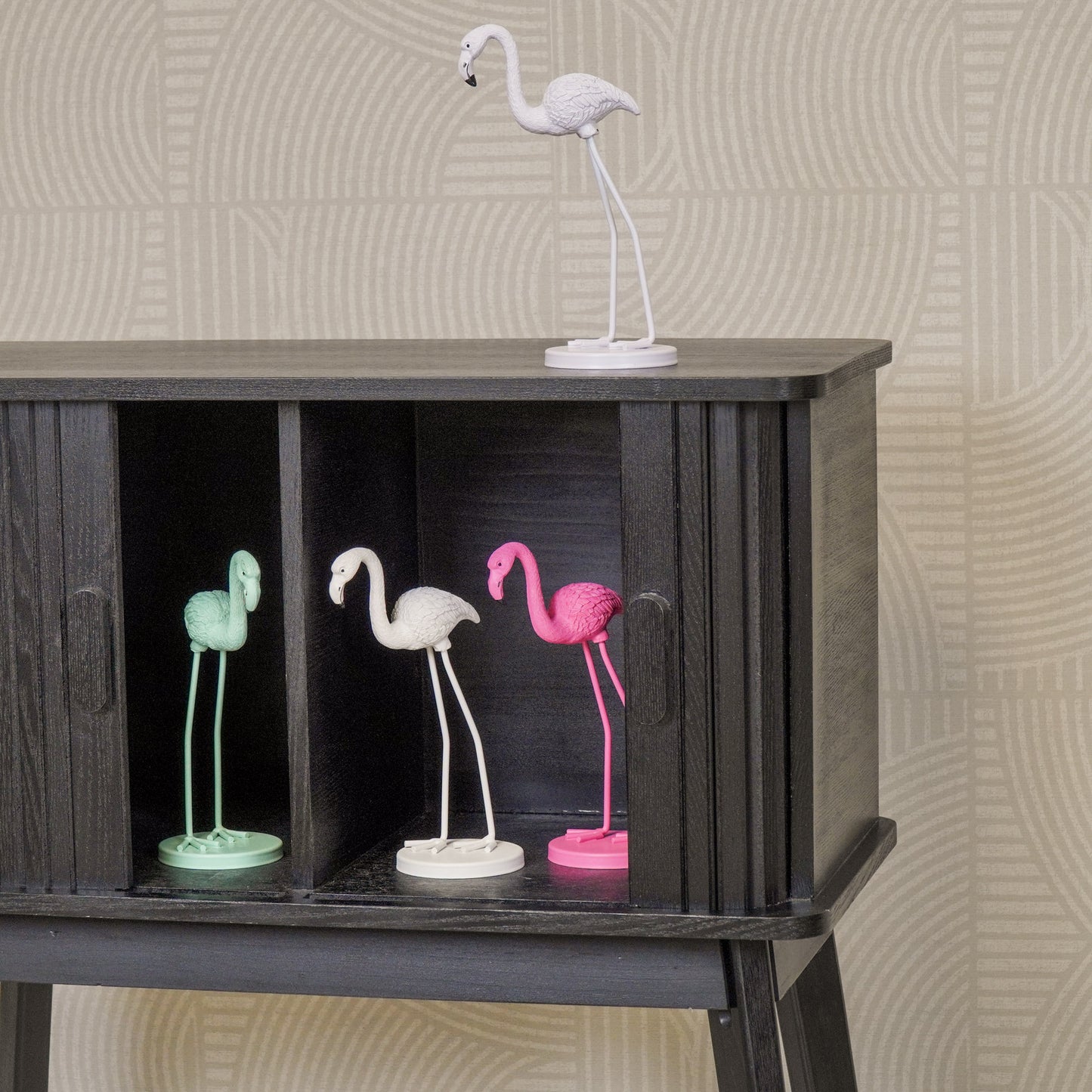 Ornament - Flamingo - Metaal - Neon Roze - 9x7,5x19,5cm