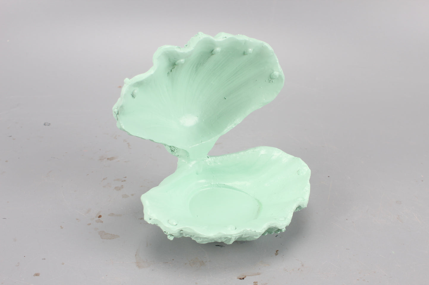 Ornament - Schelp/Oester - Polyresin - Mintgroen - 12,5x11,5x12cm