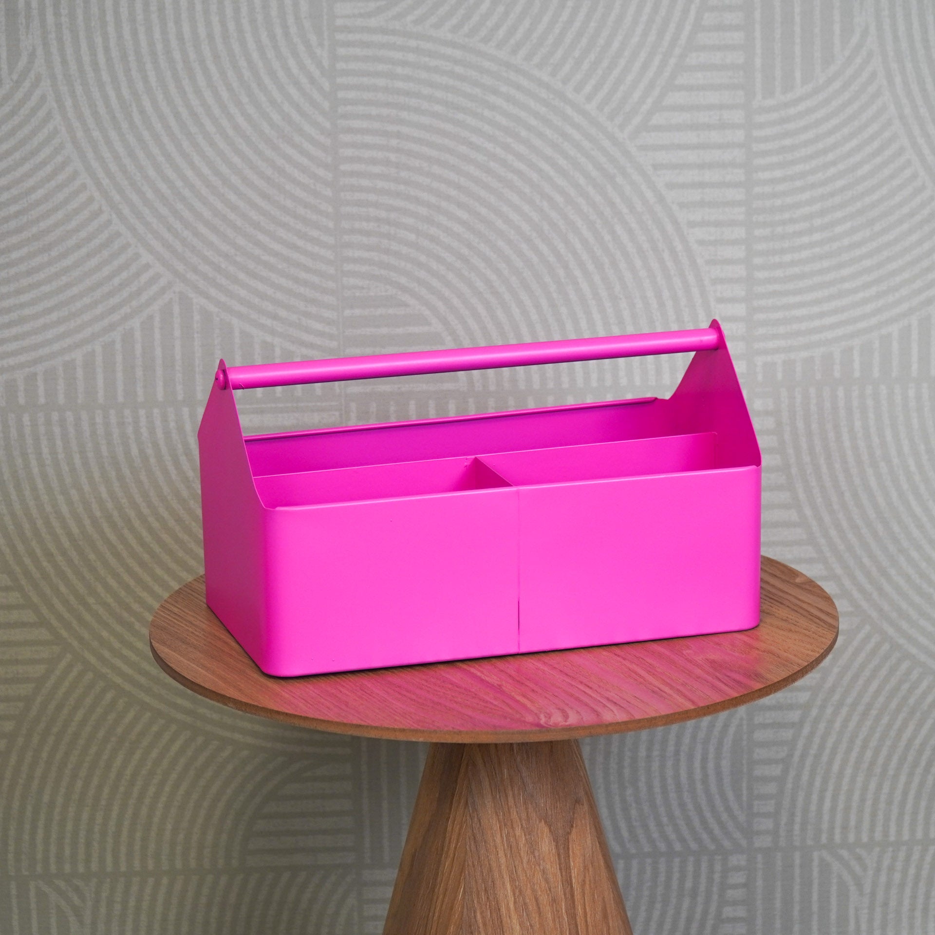 Metalen Bak met Vakken  - Organizer - Metaal - Roze - 30x17x17cm