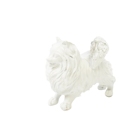 Ornament - Pomeriaan - Hond - Polyresin - Wit - 23x10x18cm