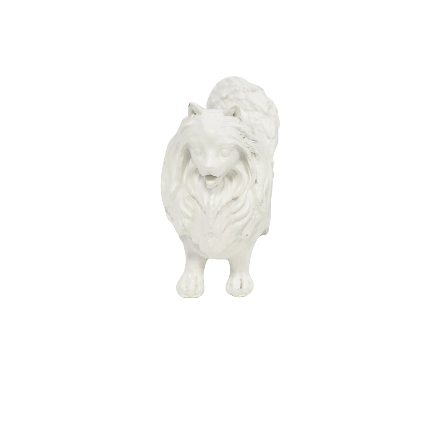 Ornament - Pomeriaan - Hond - Polyresin - Wit - 23x10x18cm