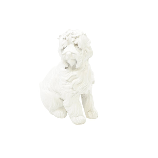 Ornament - Labradoodle - Polyresin - Wit - 10,5x5x9cm