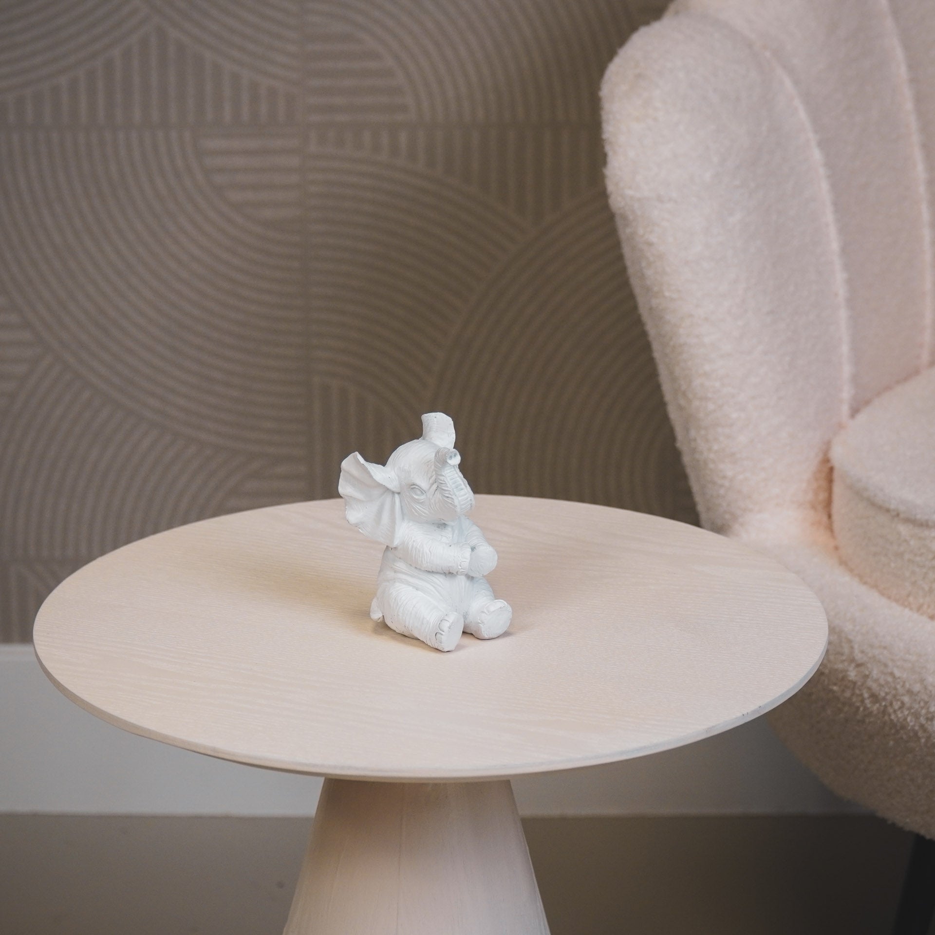 Ornament - Olifant - Polyresin - Wit - 7x7x11cm