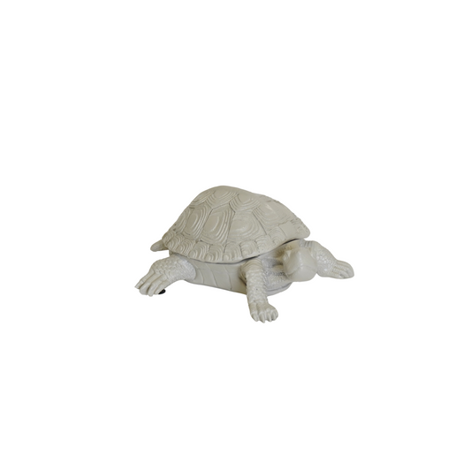 Ornament - Schildpad Box - Polyresin -  Beige - 15.5x13.5x7.5cm