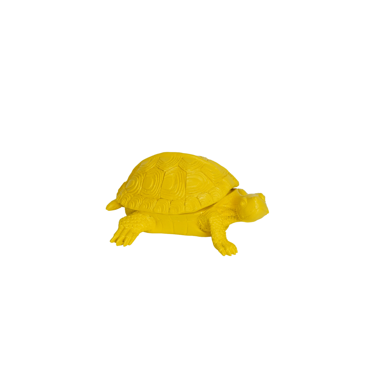 Ornament - Schildpad Box - Polyresin - Geel - 15.5x13.5x7.5cm