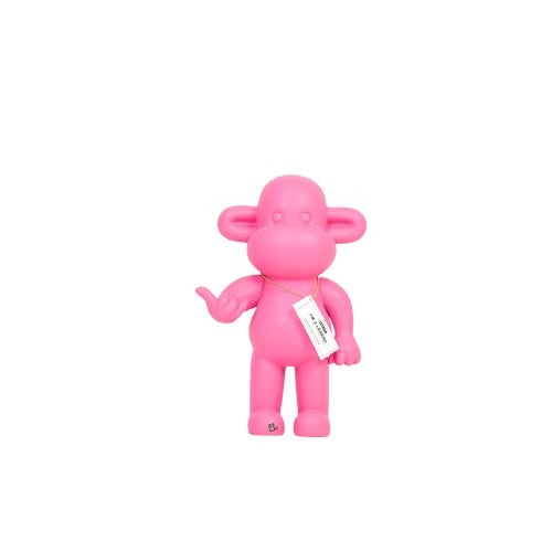 Ornament - Hang loose Aap Beeld 'The Legend' - Polyresin - Roze - 20,5x13,5x35cm