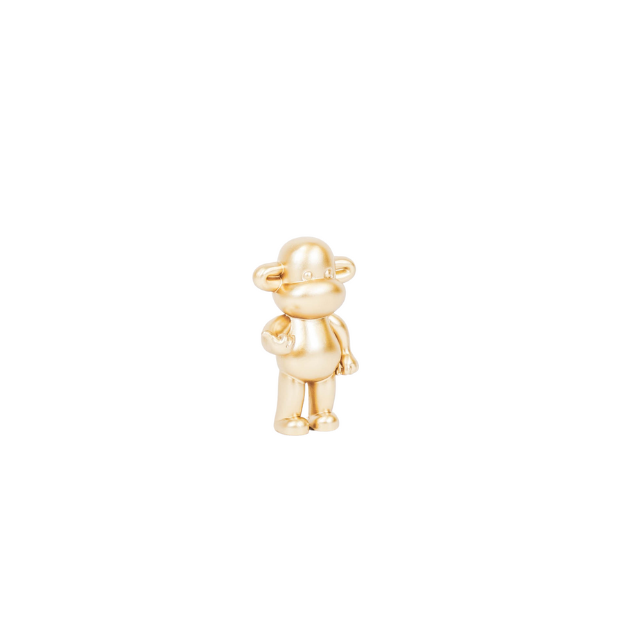Ornament - Hang loose Aap Beeld 'The Legend' - Polyresin - Goud - 11x7x19cm
