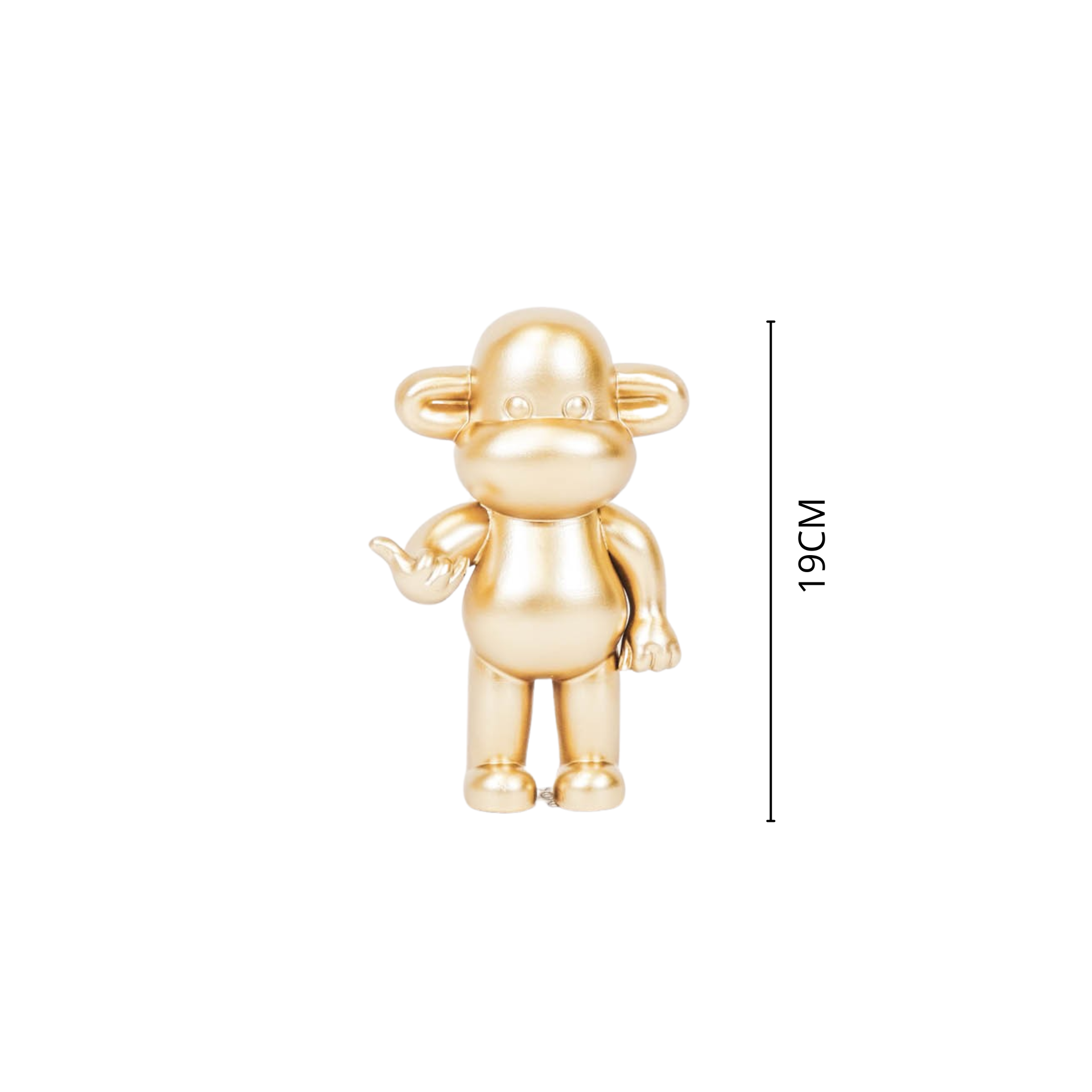 Ornament - Hang loose Aap Beeld 'The Legend' - Polyresin - Goud - 11x7x19cm