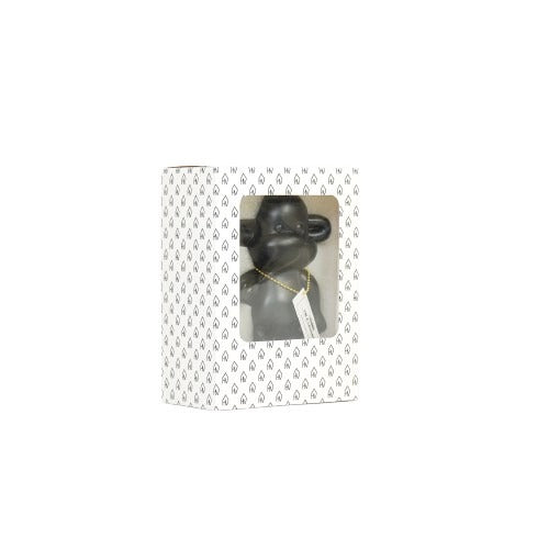 Ornament - Hang loose Aap Beeld 'The Legend' - Polyresin - Zwart - 11x7x19cm