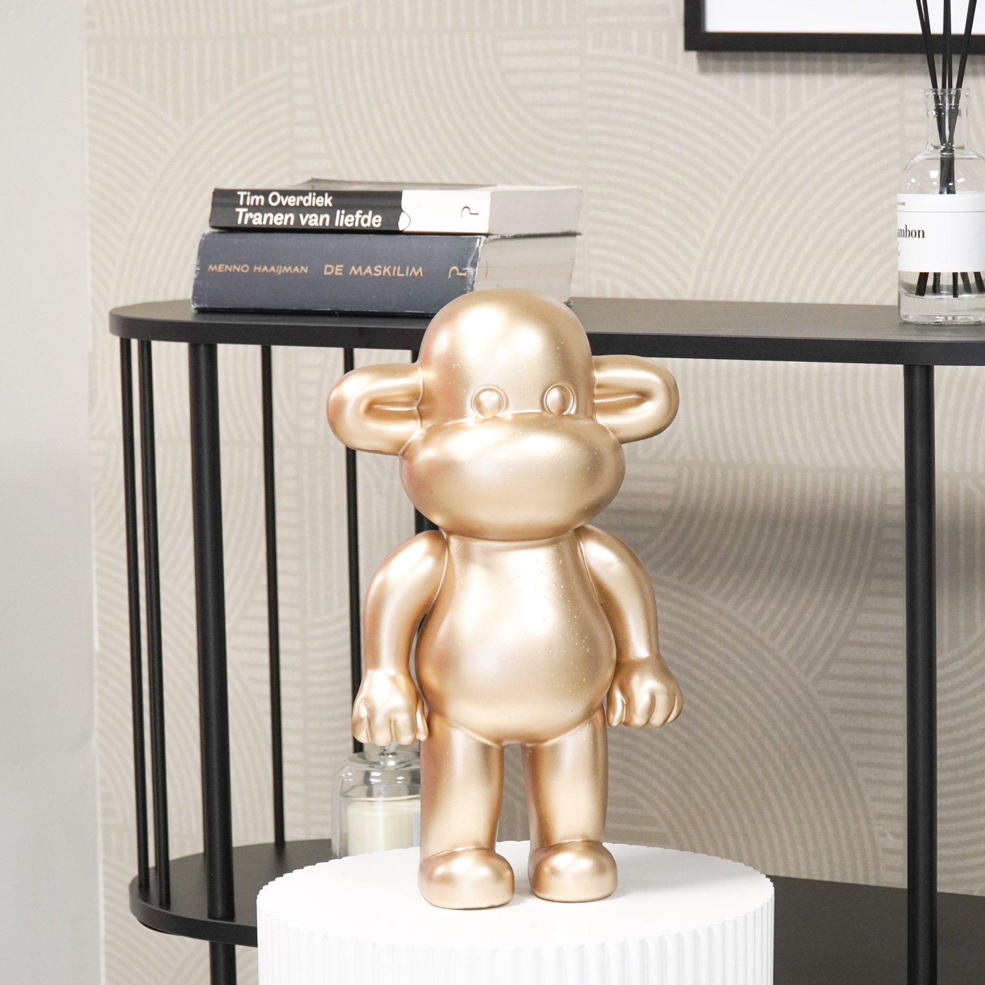 Ornament - Aap Beeld 'The Legend'  - Polyresin - Goud - 33x21x50cm