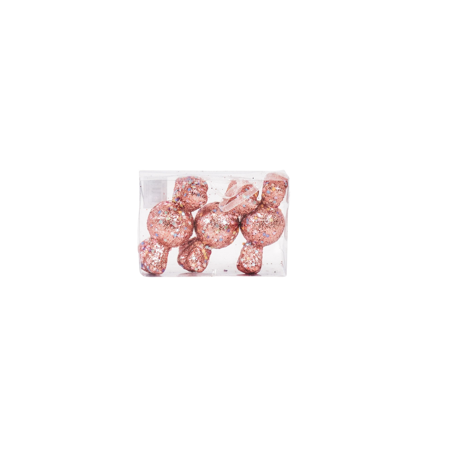 Kerst Hangers - 3 Toffee Snoepjes - Foam - Roze met Spikkels - S3-6x13cm