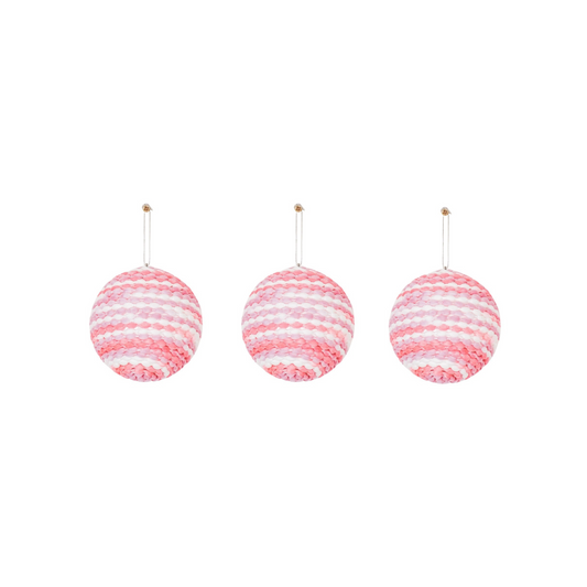 Kerst Hangers - Kerstballen - Foam - Fluor Roze - S3- 8 cm