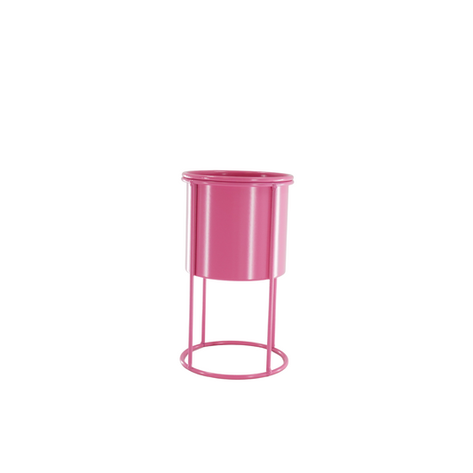 Planten Pot - Metaal - Roze - 11x11x19cm