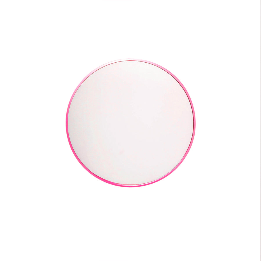 Spiegel - Wand Spiegel Rond - Metaal - Roze - Ø40cm