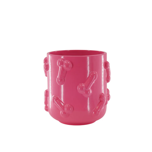 Pot - Planten Pot- Piemels - Keramiek - Fluor Roze  - 17,5x17,5x17,5cm