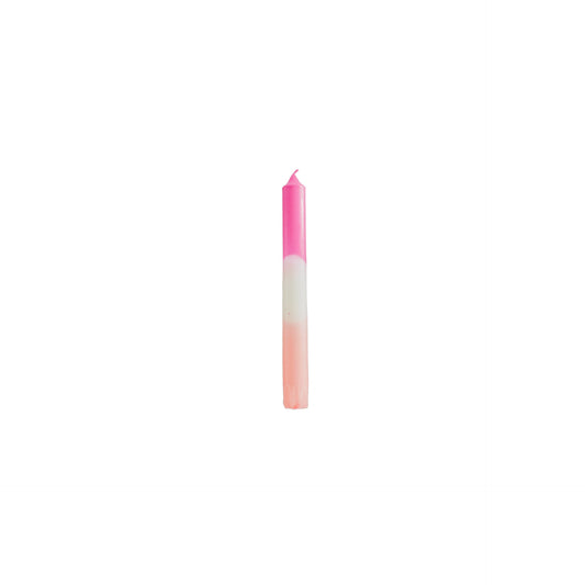 Kaarsen - Dipdye Dinerkaars- Roze/Wit - S4 - 2,1x20 cm