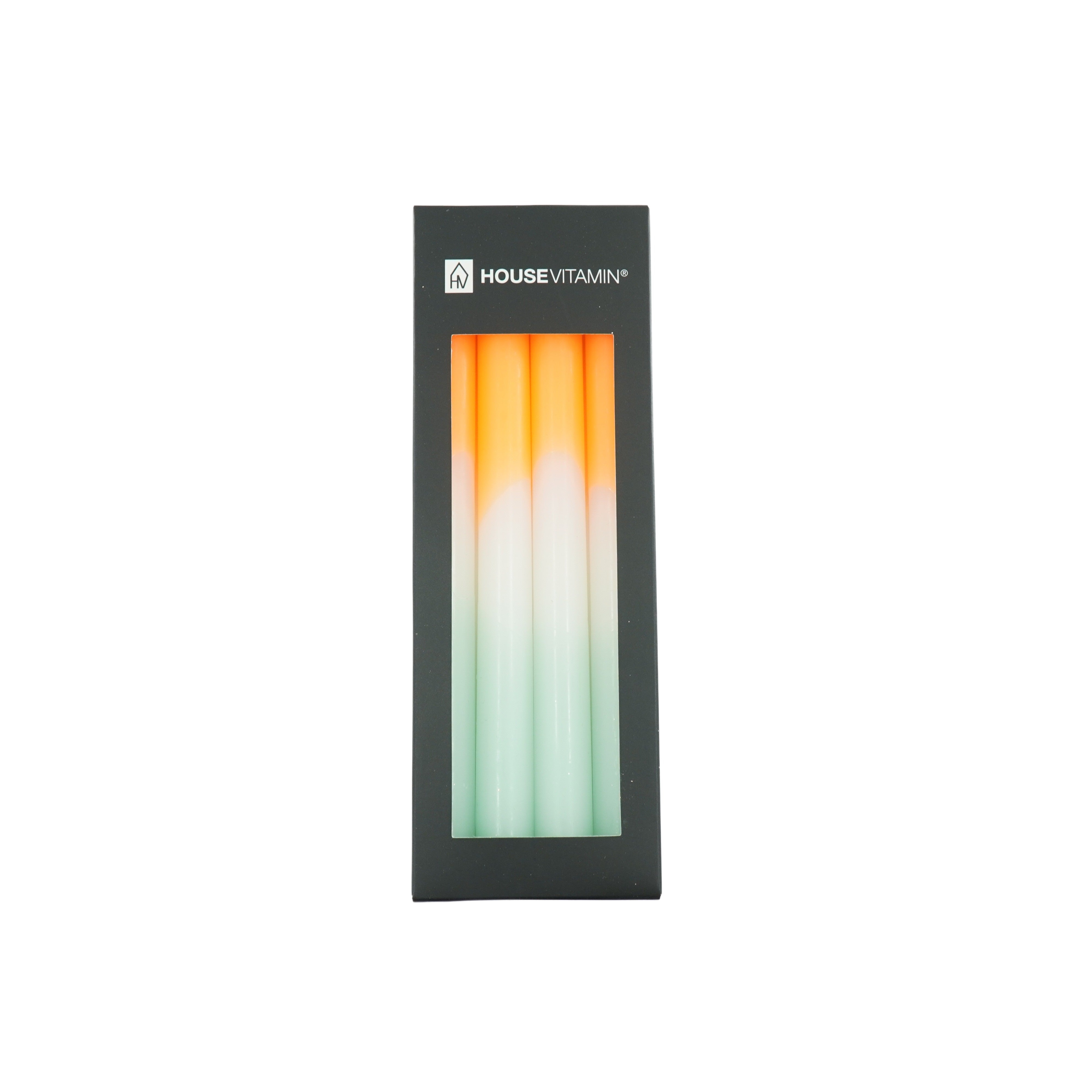 Kaarsen - Dipdye Dinerkaars- Neon Oranje/Wit/Mintgroen - S4 - 2,1x25 cm